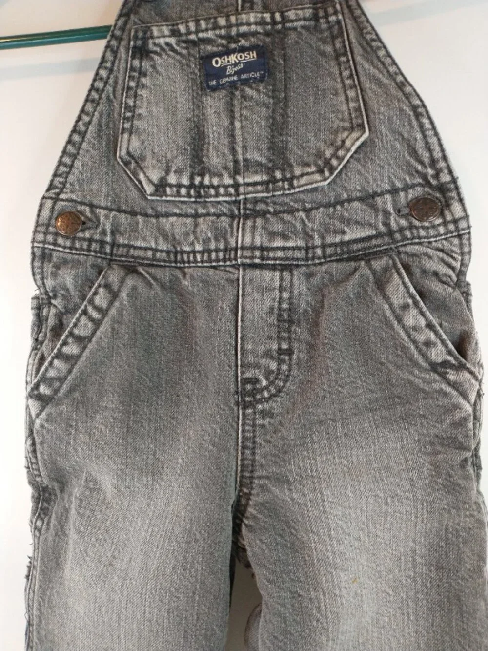 Vintage OshKosh B’gosh Vestbak Insulated Overalls Black Acid Wash Toddler 18M